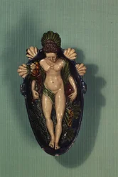 Kastikeastia, Palissy Ware, n.1530 (lasitettua saviastiaa).